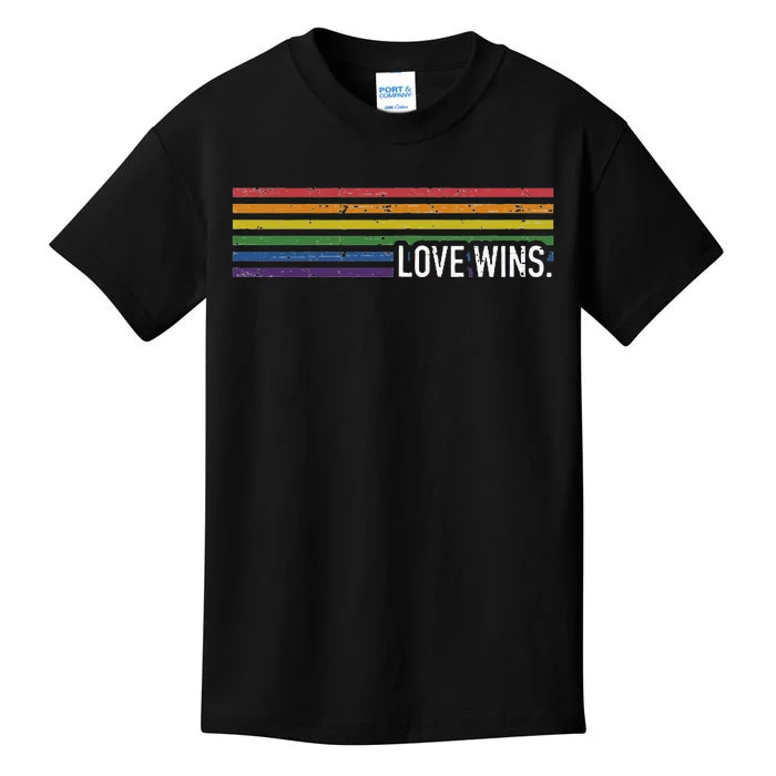 Love With Rainbow Flag Wins For Gay And Lesbian Support Kids T-Shirt