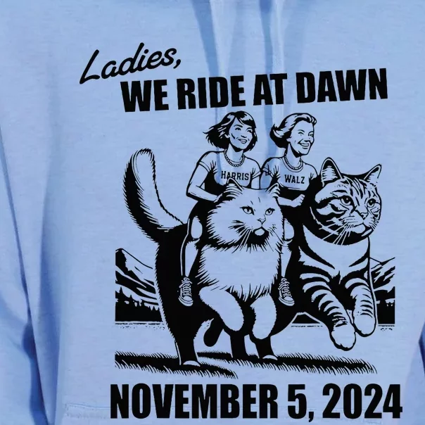 Ladies We Ride At Dawn Harris Walz 2024 President Election Unisex Surf Hoodie