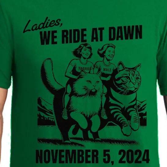 Ladies We Ride At Dawn November 5 2024 Cat Lady Election Pajama Set