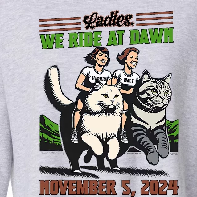 Ladies We Ride At Dawn 2024 President Election Ltsp Cropped Pullover Crew