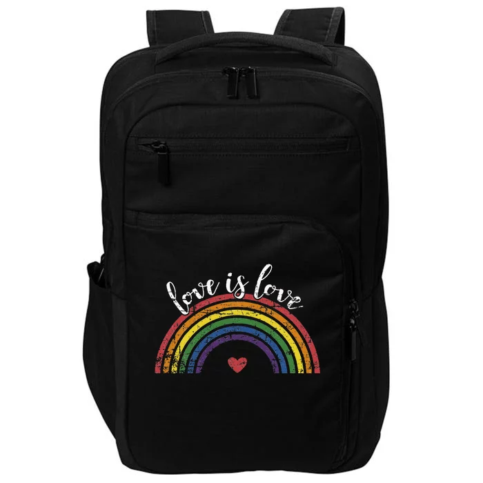 Love With Rainbow Flag For LGBT Pride Month Impact Tech Backpack