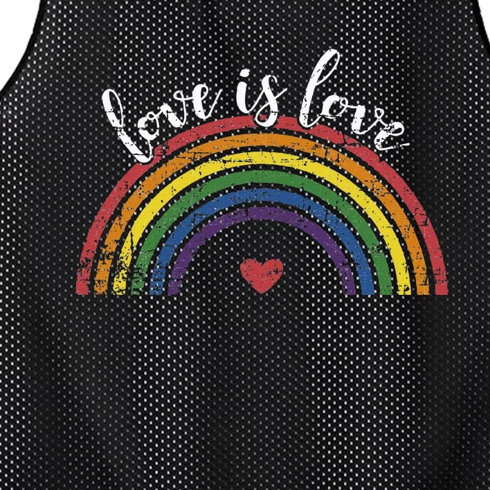 Love With Rainbow Flag For LGBT Pride Month Mesh Reversible Basketball Jersey Tank