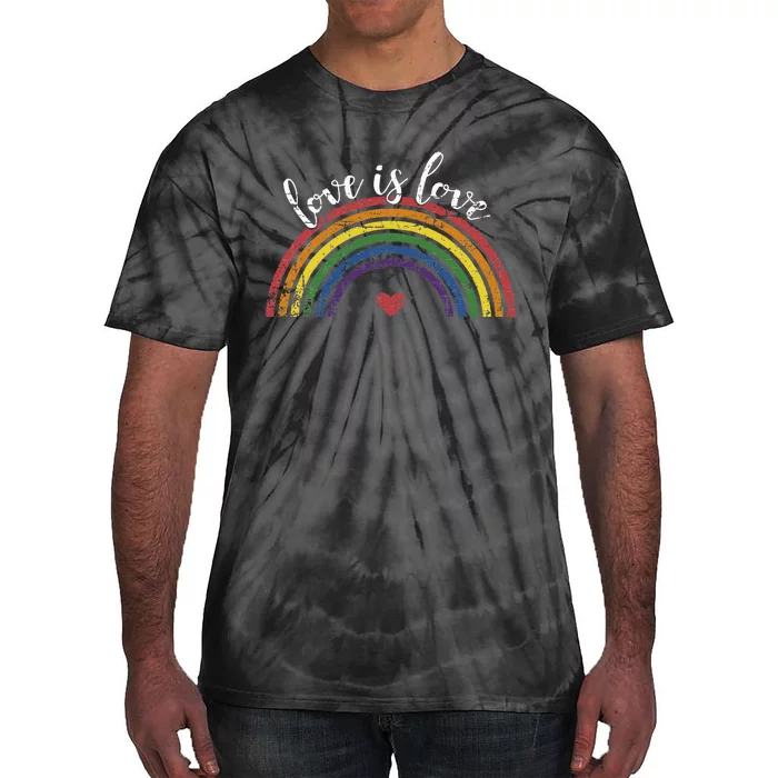 Love With Rainbow Flag For LGBT Pride Month Tie-Dye T-Shirt