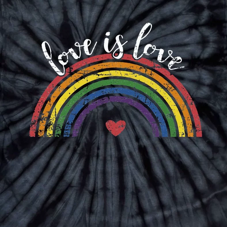 Love With Rainbow Flag For LGBT Pride Month Tie-Dye T-Shirt