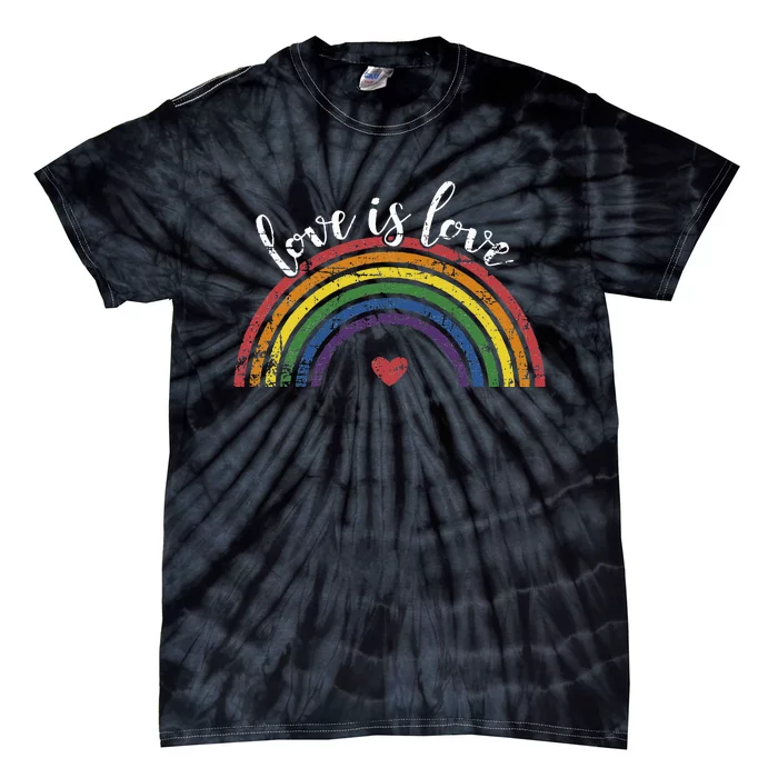 Love With Rainbow Flag For LGBT Pride Month Tie-Dye T-Shirt