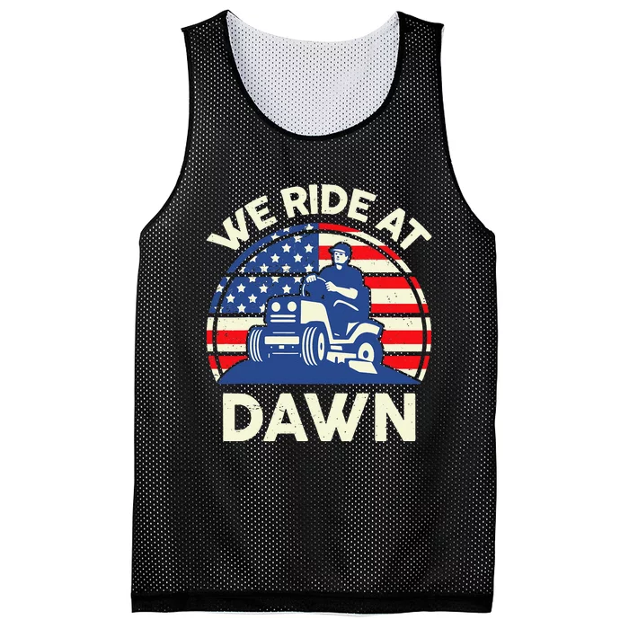 LawnMowing We Ride At Dawn LawnMower Mesh Reversible Basketball Jersey Tank