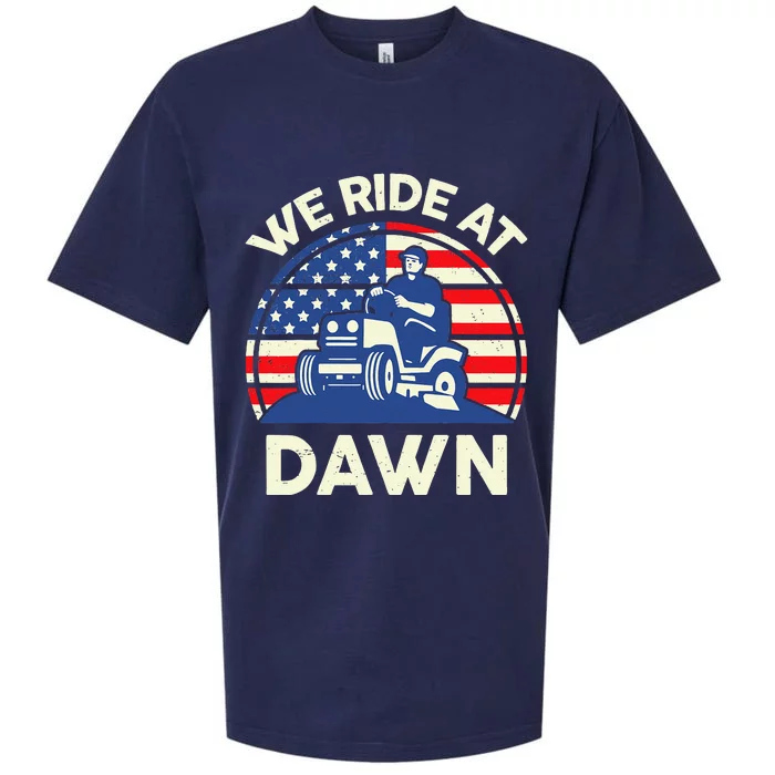 LawnMowing We Ride At Dawn LawnMower Sueded Cloud Jersey T-Shirt