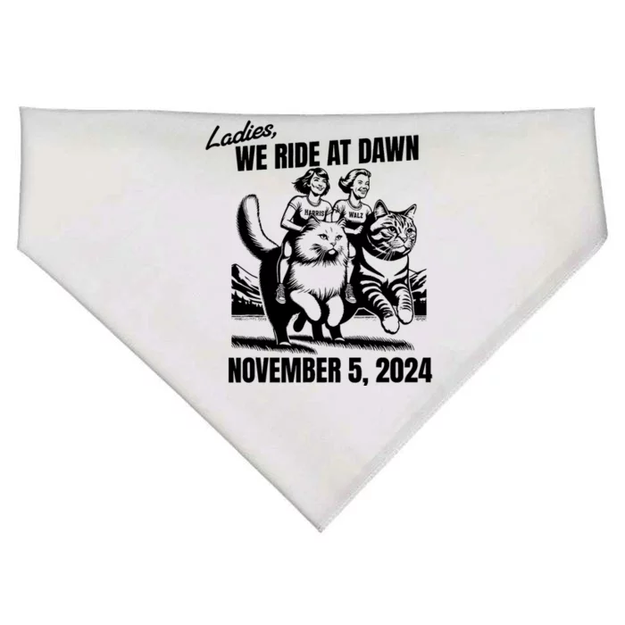 Ladies We Ride At Dawn November 5 2024 Cat Lady Election USA-Made Doggie Bandana