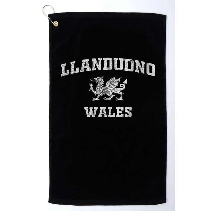 Llandudno Wales Retro Vintage Platinum Collection Golf Towel