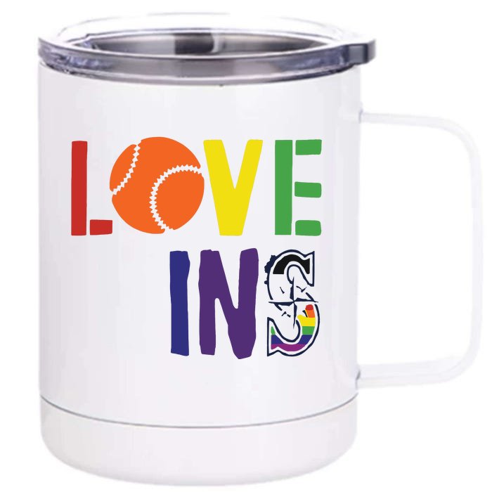 Love Wins Seattle Mariners Front & Back 12oz Stainless Steel Tumbler Cup