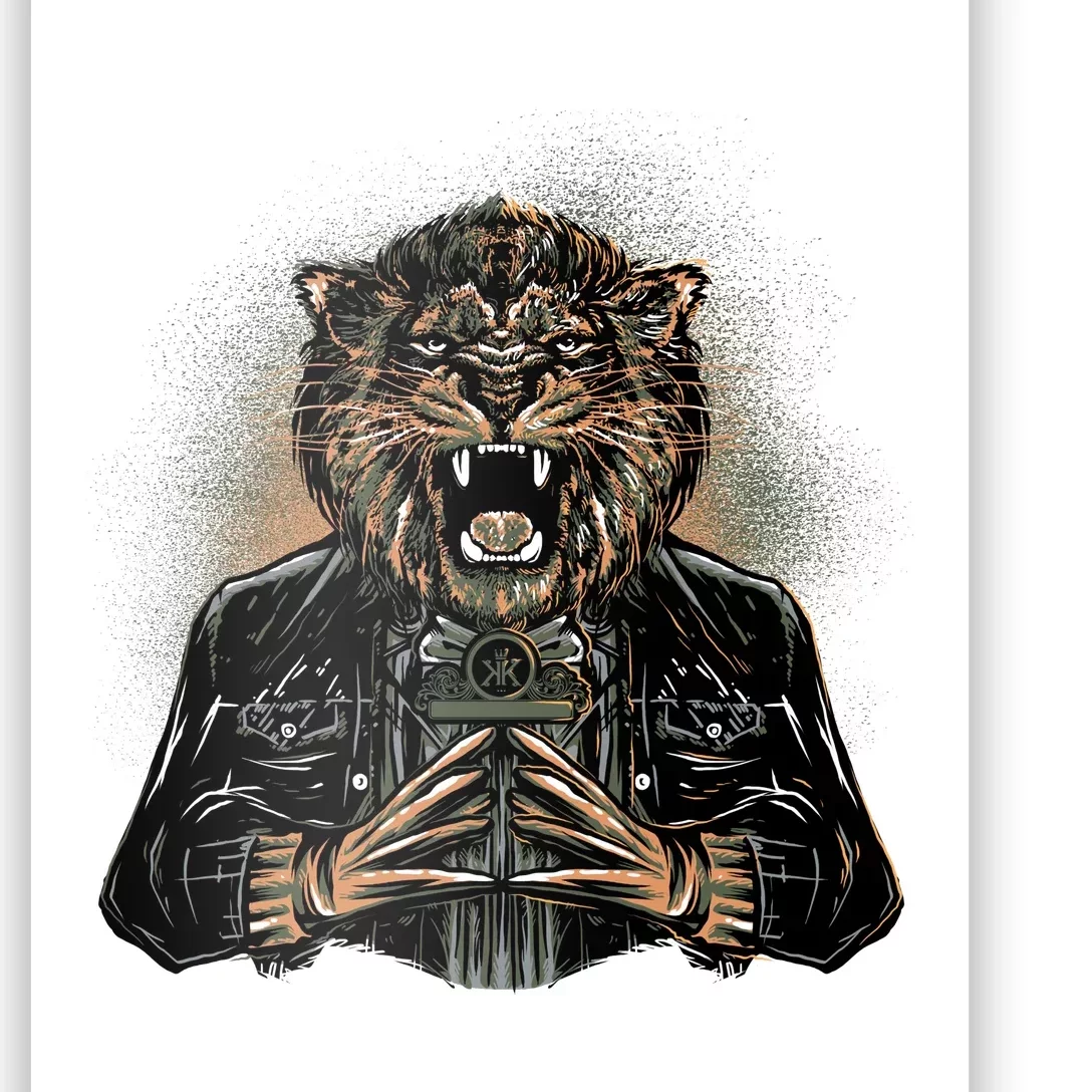 Lion With Scary Claws Poster