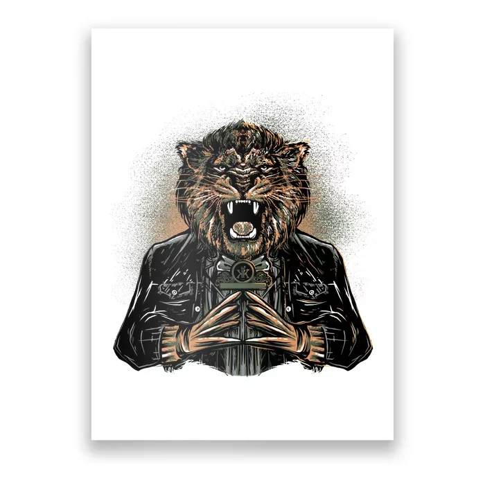 Lion With Scary Claws Poster