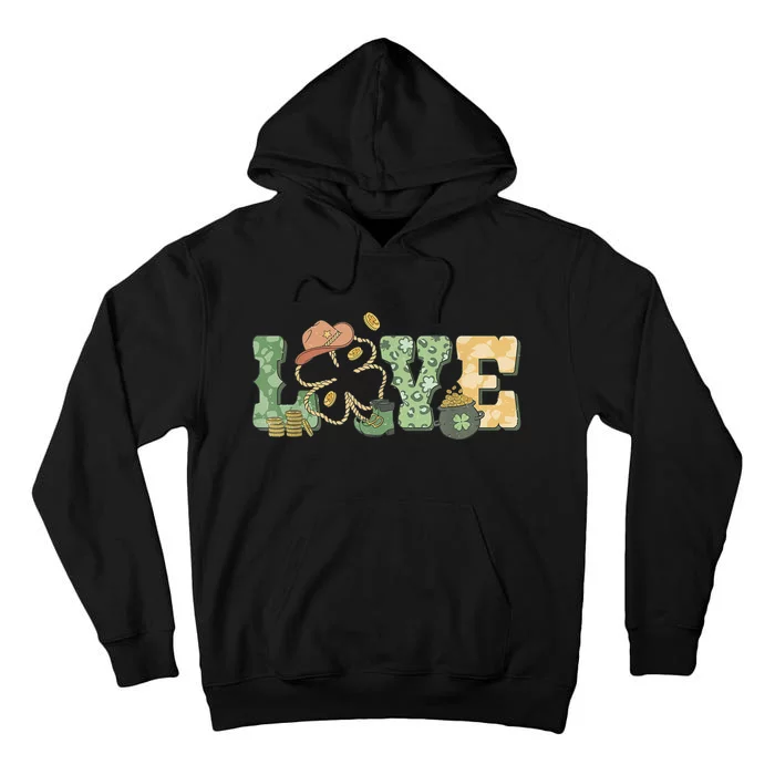 Love Western St Patricks Day Howdy Cowboy Retro Tall Hoodie