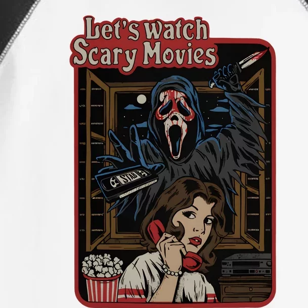 Lets Watch Scary Movie Ghostface Halloween Toddler Fine Jersey T-Shirt