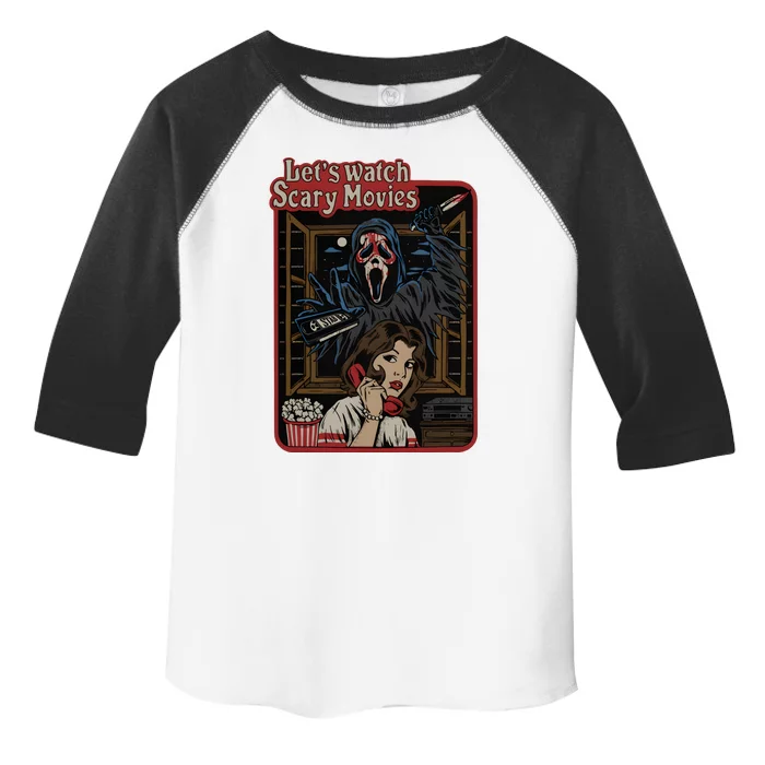 Lets Watch Scary Movie Ghostface Halloween Toddler Fine Jersey T-Shirt