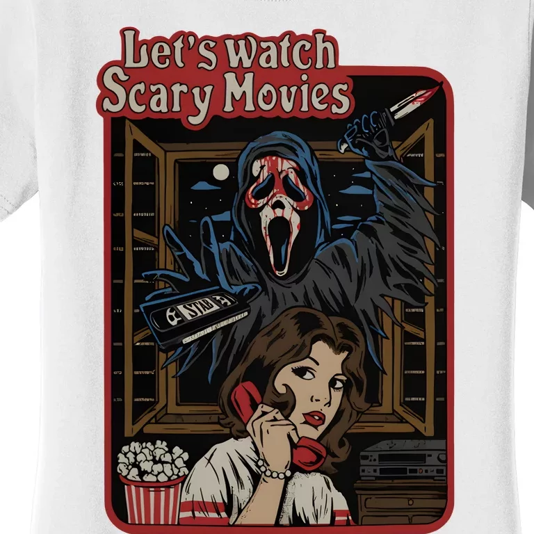 Lets Watch Scary Movie Ghostface Halloween Women's T-Shirt