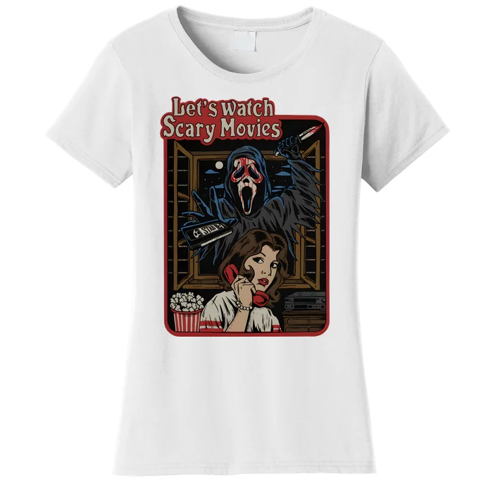 Lets Watch Scary Movie Ghostface Halloween Women's T-Shirt