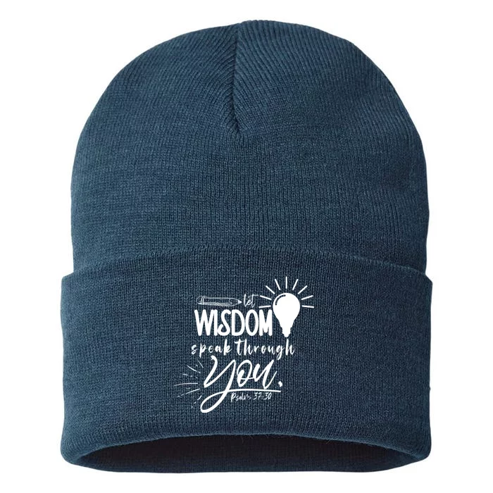 Let Wisdom Speak Through You Psalm 37:30 Sustainable Knit Beanie