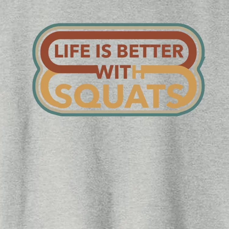 Life With Squats Gym Powerlifter Training Gift Women's Crop Top Tee