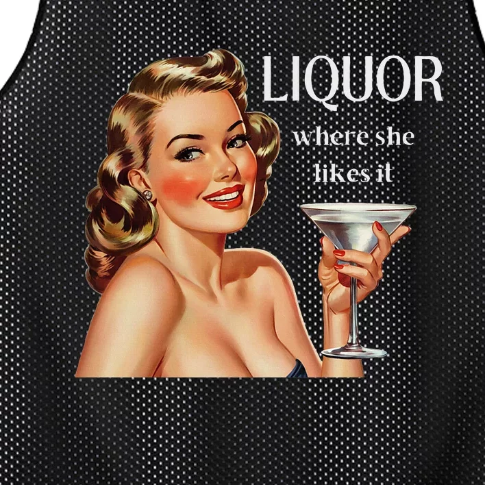 Liquor Where She Likes It Drinking Alcohol Lover Mesh Reversible Basketball Jersey Tank