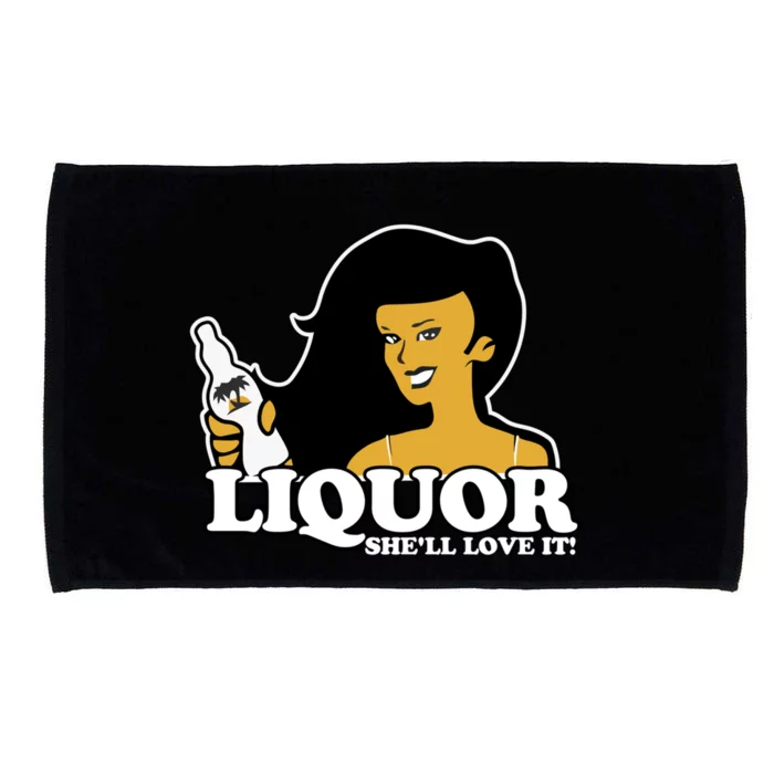 Liquor Where She Likes It Gift For Wine Lover Microfiber Hand Towel