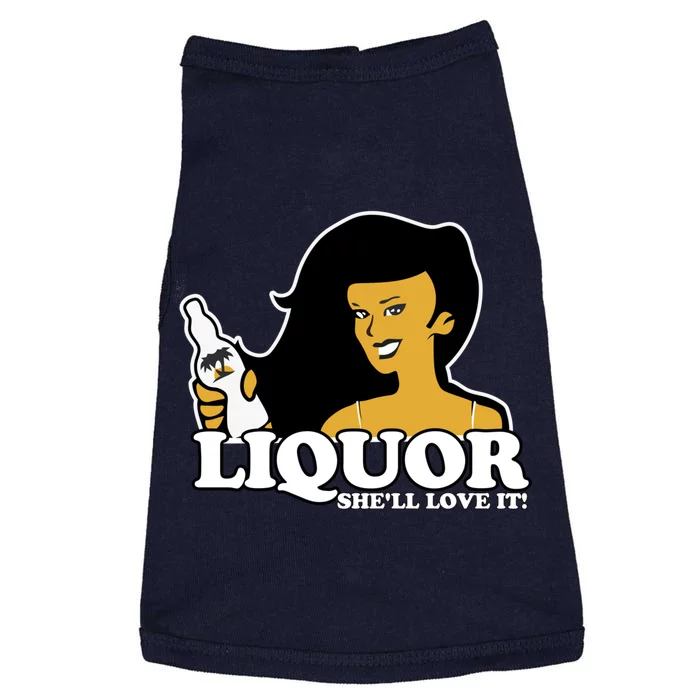 Liquor Where She Likes It Gift For Wine Lover Doggie Tank