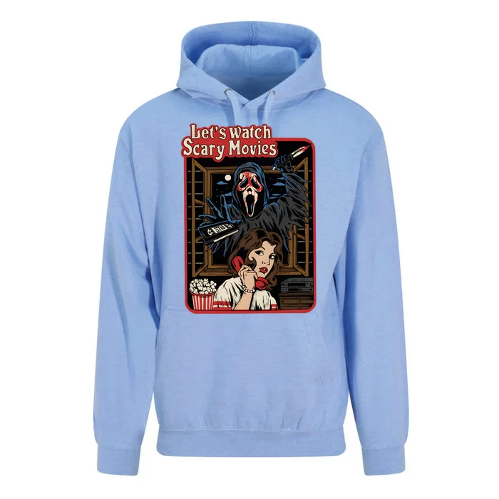 Lets Watch Scary Movie Halloween Ghostface Retro Unisex Surf Hoodie