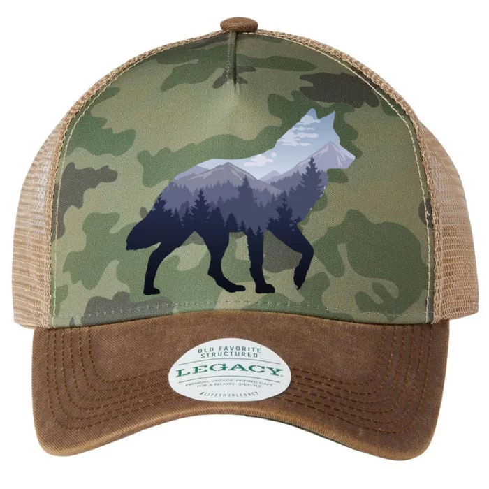 Lone Wolf Survives The Mountain Silhouette Art Legacy Tie Dye Trucker Hat