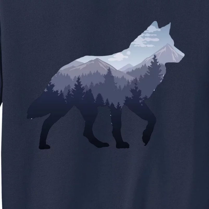 Lone Wolf Survives The Mountain Silhouette Art Sweatshirt