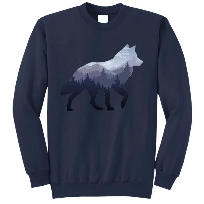 Lone Wolf Survives The Mountain Silhouette Art Sweatshirt