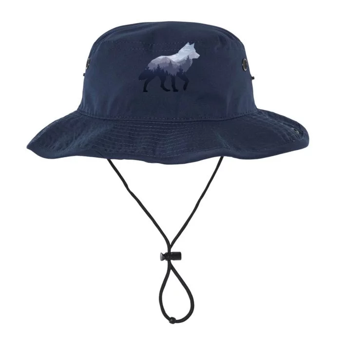 Lone Wolf Survives The Mountain Silhouette Art Legacy Cool Fit Booney Bucket Hat