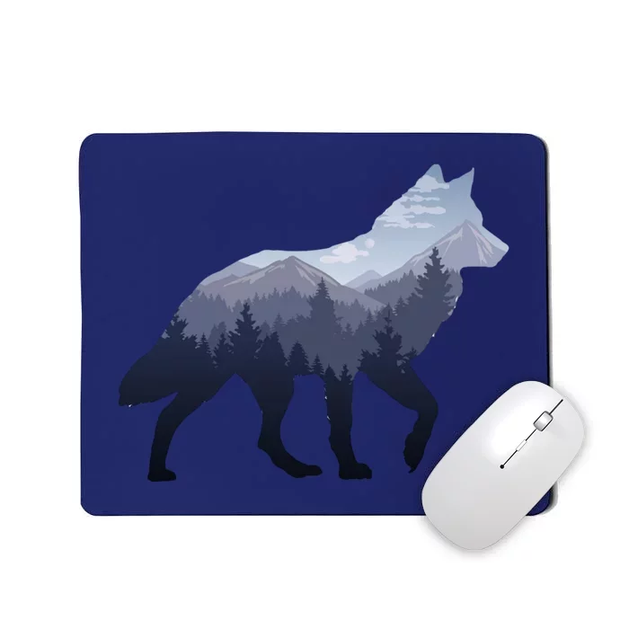 Lone Wolf Survives The Mountain Silhouette Art Mousepad