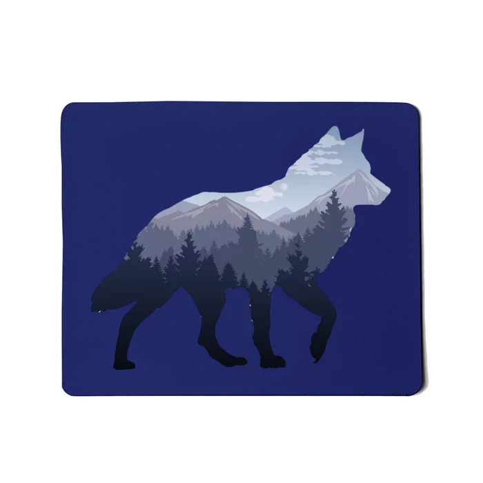 Lone Wolf Survives The Mountain Silhouette Art Mousepad