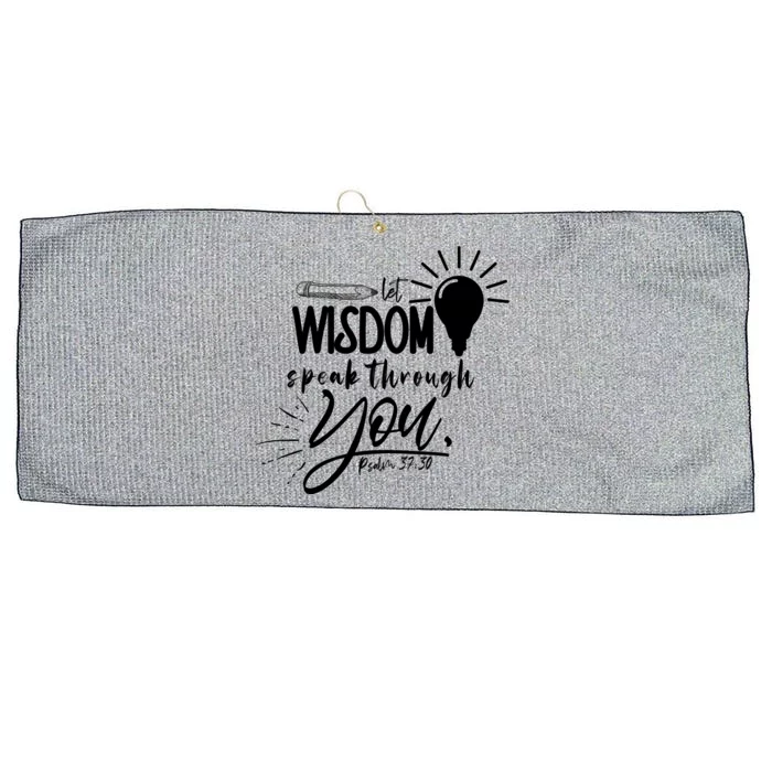 Let Wisdom Speak Through You Psalm 37:30 Bible Verse Large Microfiber Waffle Golf Towel