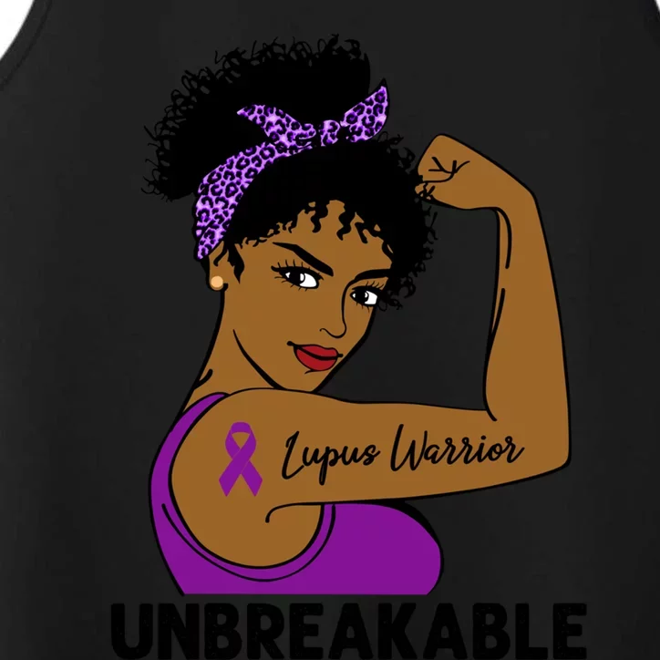 Lupus Warrior Strong Black Unbreakable Awareness Gift Performance Tank