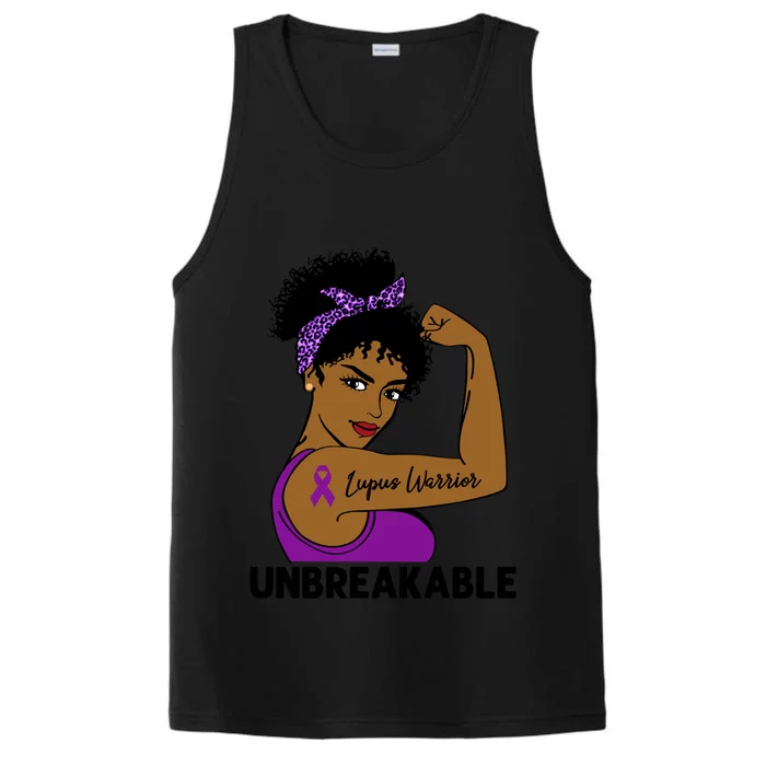 Lupus Warrior Strong Black Unbreakable Awareness Gift Performance Tank