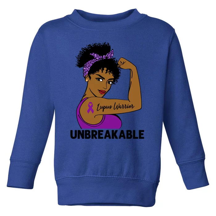 Lupus Warrior Strong Black Unbreakable Awareness Gift Toddler Sweatshirt