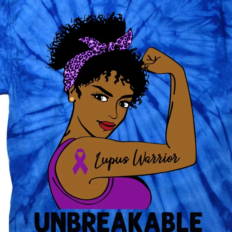 Lupus Warrior Strong Black Unbreakable Awareness Gift Tie-Dye T-Shirt