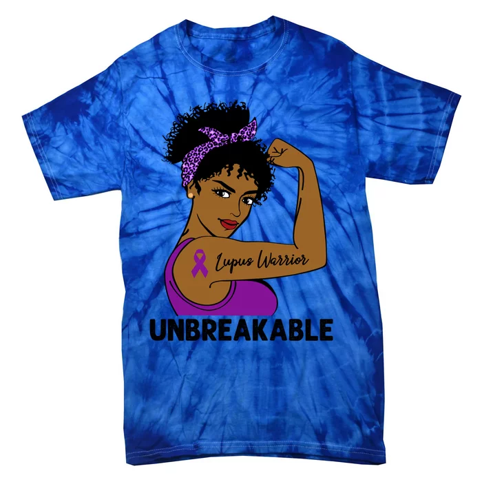 Lupus Warrior Strong Black Unbreakable Awareness Gift Tie-Dye T-Shirt