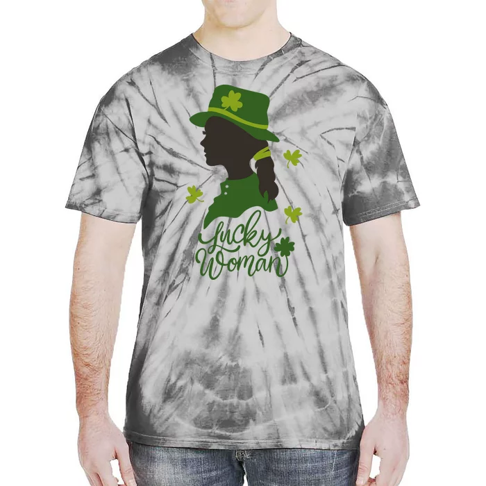 Lucky Woman St Patricks Day Tie-Dye T-Shirt