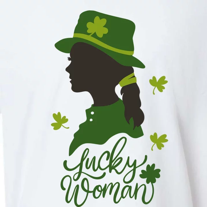 Lucky Woman St Patricks Day Sueded Cloud Jersey T-Shirt