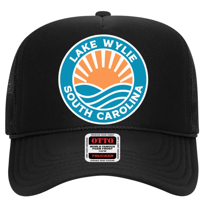 Lake Wylie South Carolina High Crown Mesh Trucker Hat