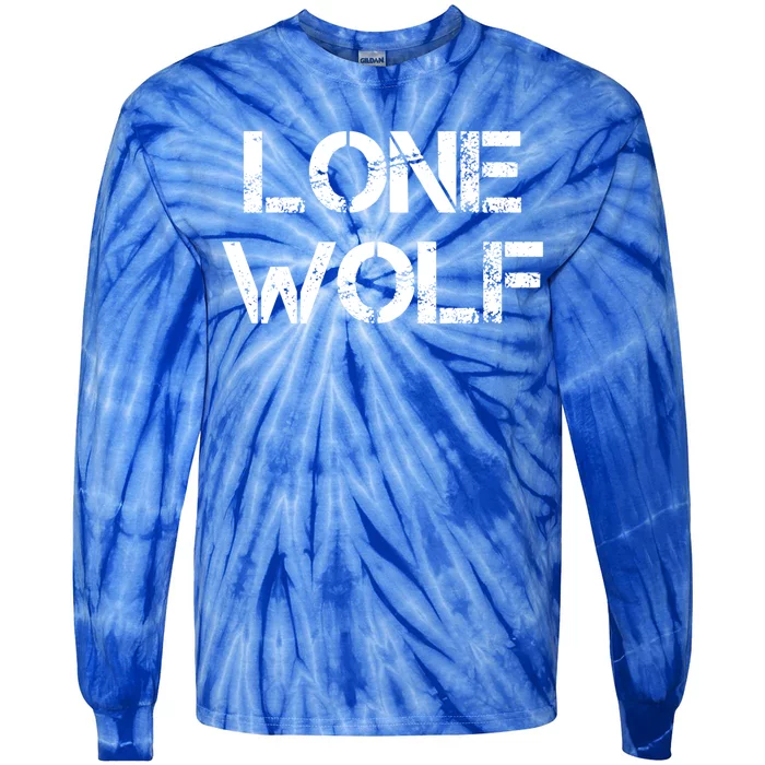 Lone Wolf Sigma Male Vintage Leader Of The Pack Self Reliant Cool Gift Tie-Dye Long Sleeve Shirt