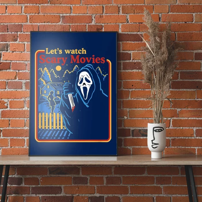 Let's Watch Scary Movies Horror Movies Scary Halloween Ghost Design Poster