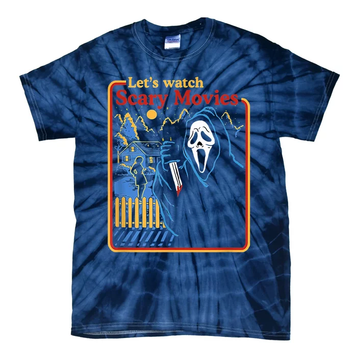 Let's Watch Scary Movies Horror Movies Scary Halloween Ghost Design Tie-Dye T-Shirt