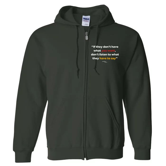 Listen Wisely Selfguided Ambition Quote Full Zip Hoodie