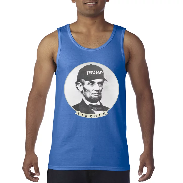 Lincoln Wearing Trump Hat Funny Abe Merica Abraham Gift Tank Top