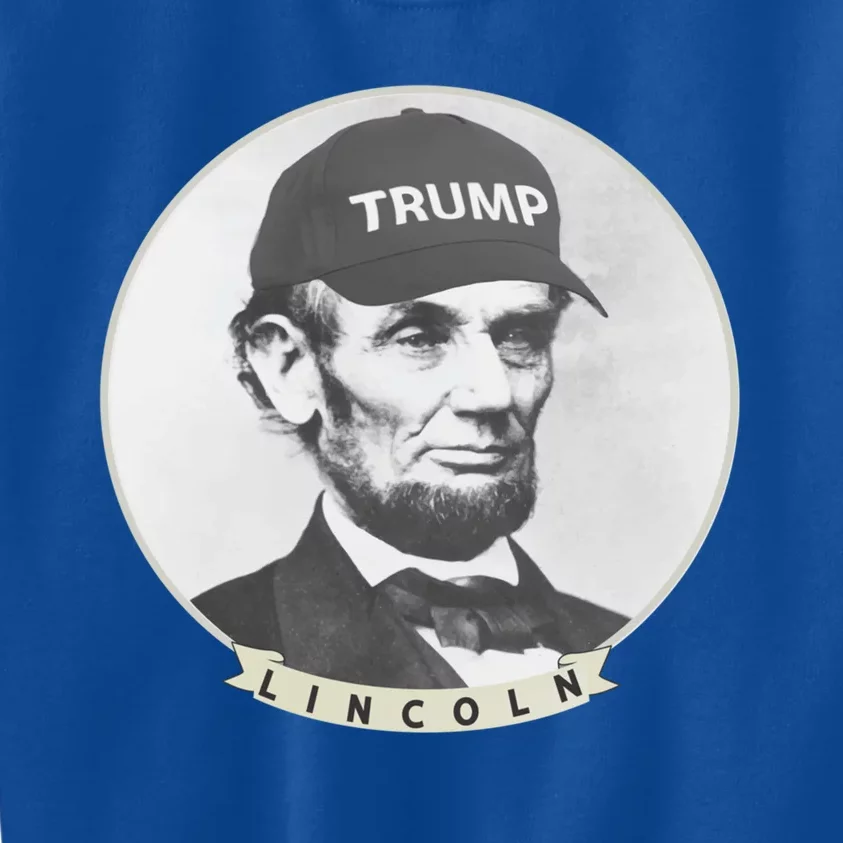 Lincoln Wearing Trump Hat Funny Abe Merica Abraham Gift Kids Sweatshirt