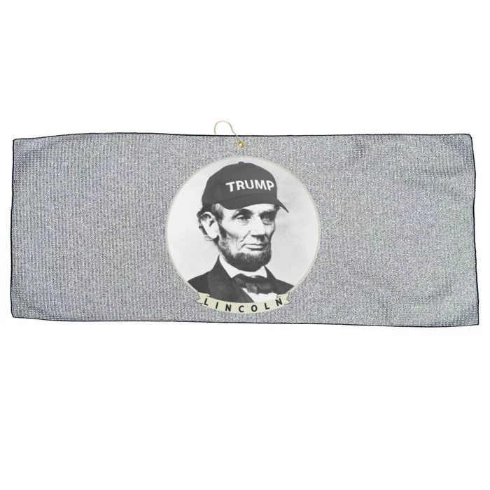 Lincoln Wearing Trump Hat Funny Abe Merica Abraham Gift Large Microfiber Waffle Golf Towel