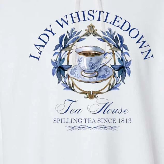 Lady Whistledown Tea House Spilling Tea Since 1813 Garment-Dyed Fleece Hoodie